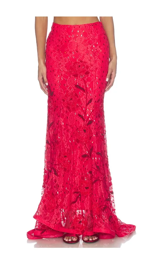 Red Siren Rose Skirt in Red. - size S (also in XS) - LA FUORI - Modalova