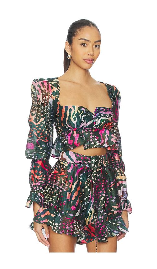 Graphic Jungle Top in Green. - size L (also in S, XL, XS) - LA FUORI - Modalova