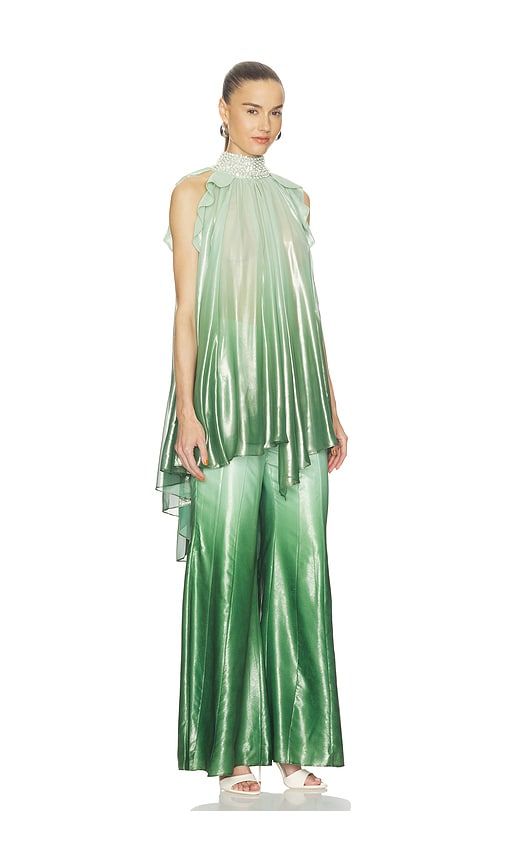 Embroidered Top in Sage. - size M (also in S, XS) - LA FUORI - Modalova