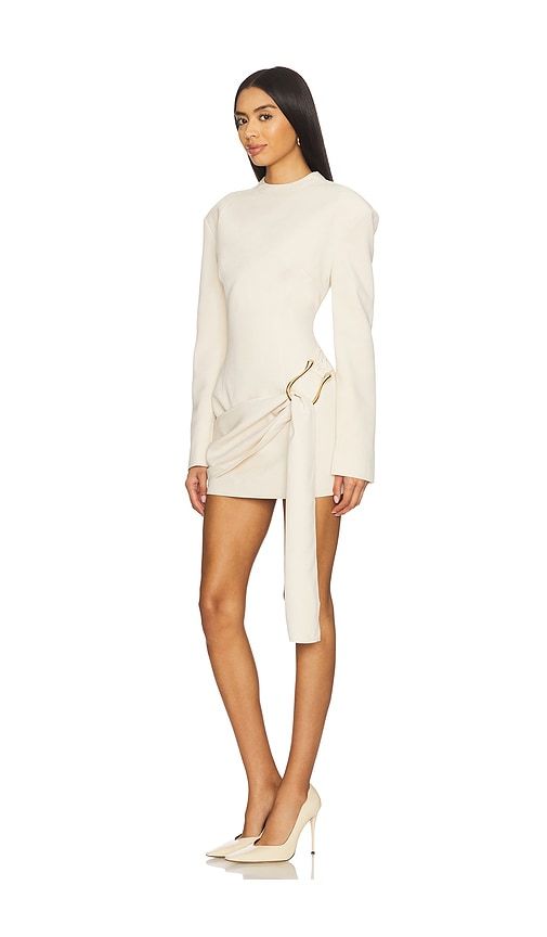 Martini Long Sleeve Mini Dress in Cream. - size M (also in S, XS, XXS) - LIONESS - Modalova