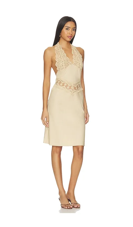 Solana Midi Dress in Beige. - size L (also in M, S, XL) - LIONESS - Modalova