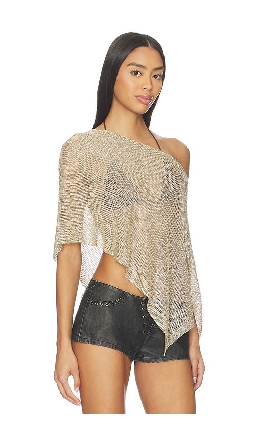 Luminous Poncho in Metallic Gold. - size M (also in XL) - LIONESS - Modalova