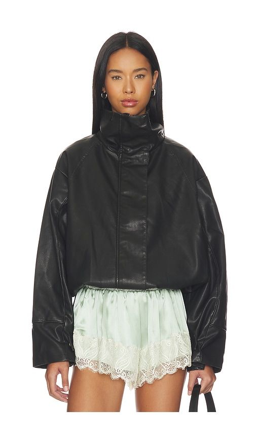 Shoreline Funnel Jacket in Black. - size L (also in M, S) - LIONESS - Modalova