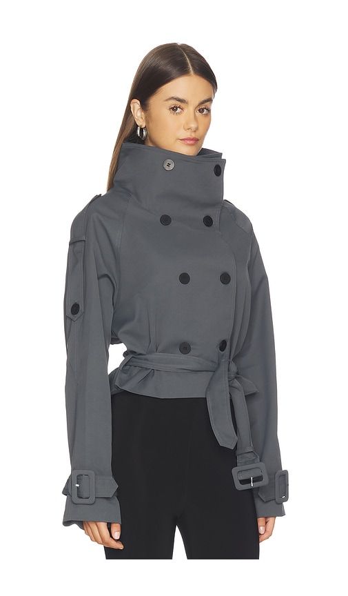 Blanc Cropped Trench in Grey. - size L (also in M, XL) - LIONESS - Modalova