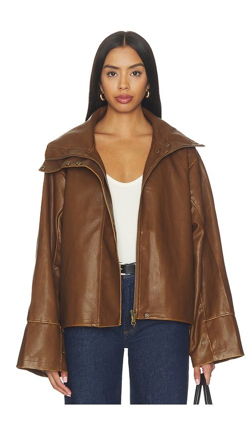 Shoreline Funnel Jacket in Brown. - size L (also in M, XL) - LIONESS - Modalova