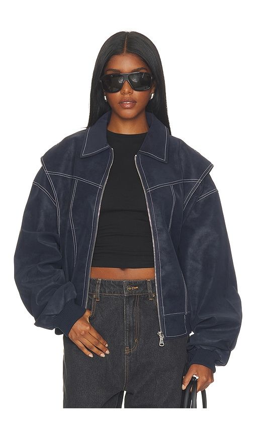 Vista Bomber Jacket in Navy. - size L (also in M, S, XL, XS, XXS) - LIONESS - Modalova