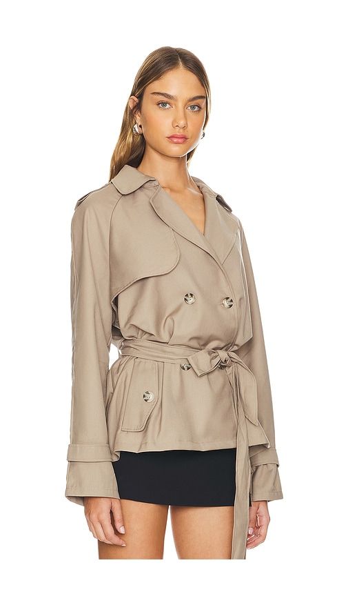 Cropped Trencherous Coat in Beige. - size S (also in M, XXL) - LIONESS - Modalova
