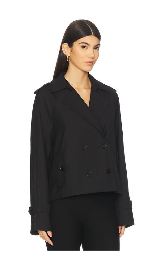 X REVOLVE Cropped Trencherous Coat in Black. - size L (also in S, XS, XXS) - LIONESS - Modalova