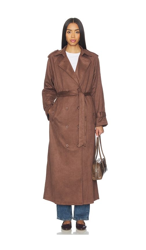 X REVOLVE Penny Trench Coat in Brown. - size XL (also in XS, XXS) - LIONESS - Modalova