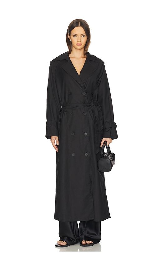 X REVOLVE Penny Trench Coat in Black. - size L (also in S, XL) - LIONESS - Modalova