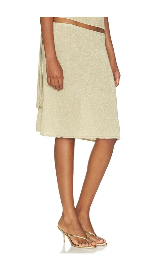 Shoreline Midi Skirt in Metallic Neutral. - size L (also in M, S, XS, XXL, XXS) - LIONESS - Modalova