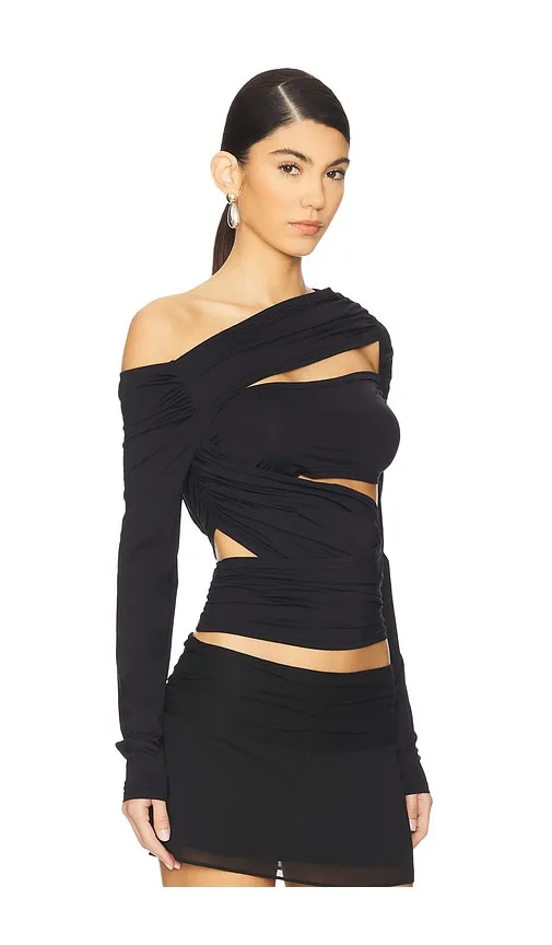 Untamed Long Sleeve Top in Black. - size XS (also in XXS) - LIONESS - Modalova
