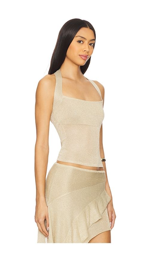 Palisades Halter in Metallic Gold. - size S (also in XXS, XS, M, L, XL, XXL) - LIONESS - Modalova