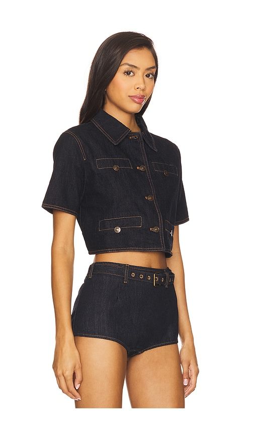 Halston Denim Top in Blue. - size M (also in XL, XS, XXL) - LIONESS - Modalova