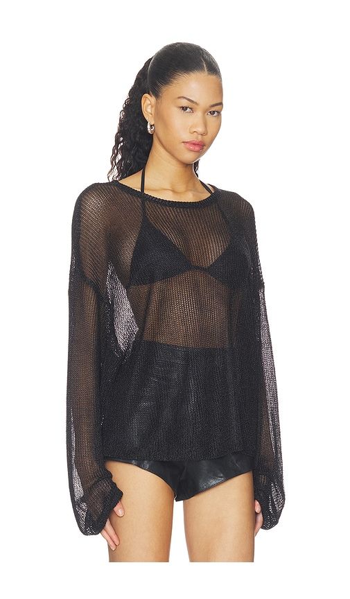 Bloom Long Sleeve Top in Black. - size M (also in S, XS, XXS) - LIONESS - Modalova