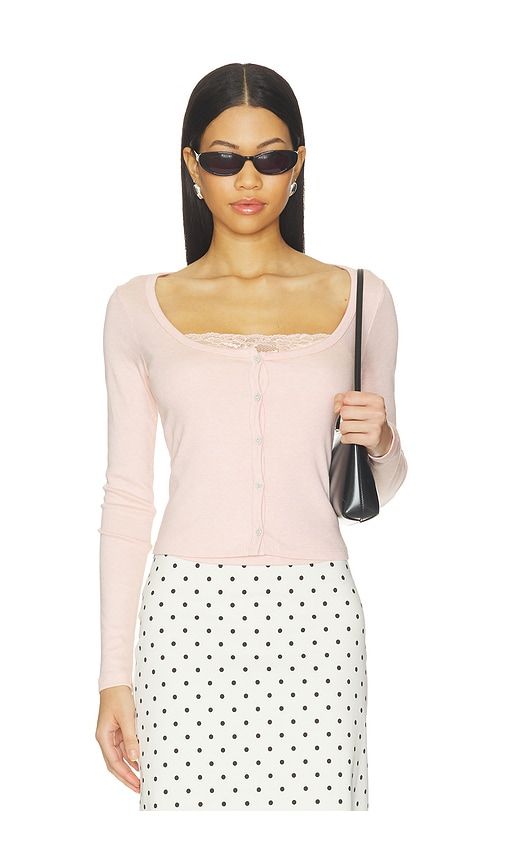Babydoll Long Sleeve Top in Pink. - size L (also in M, S, XL, XS) - LIONESS - Modalova