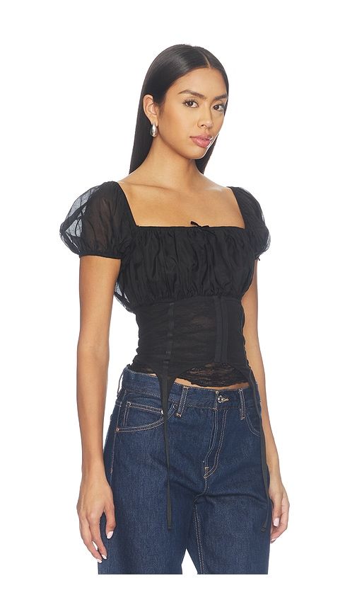 Love Letters Corset Top in Black. - size L (also in M, S, XL, XS, XXL, XXS) - LIONESS - Modalova
