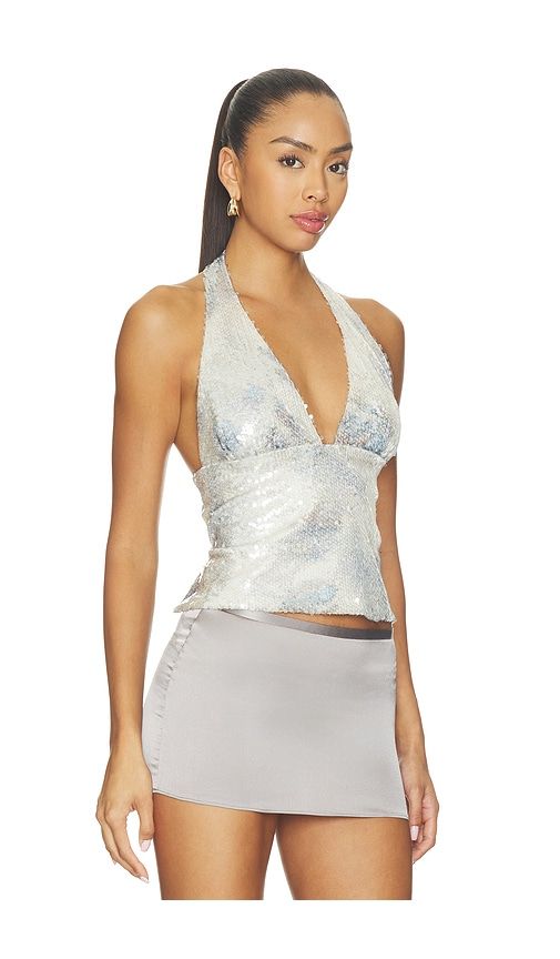 Opulence Halter Top in Metallic Silver. - size L (also in M, S, XS, XXL, XXS) - LIONESS - Modalova