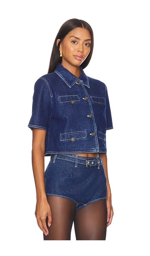 Halston Denim Top in Denim-Dark. - size XS (also in XXS) - LIONESS - Modalova