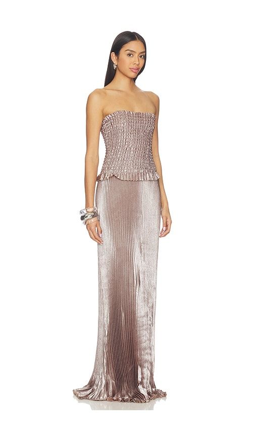 Maya Gown in Metallic Bronze. - size 10/M (also in 12/L, 8/S) - L'IDEE - Modalova