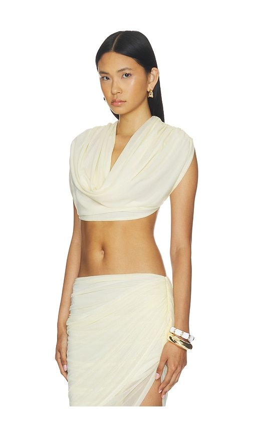 Hailey Draped Top in Ivory. - size L (also in XL) - LOBA - Modalova