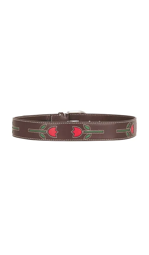 Vachetta With Tulips And Silver Hardware Belt in Brown. - size M/L (also in XS/S) - Loeffler Randall - Modalova