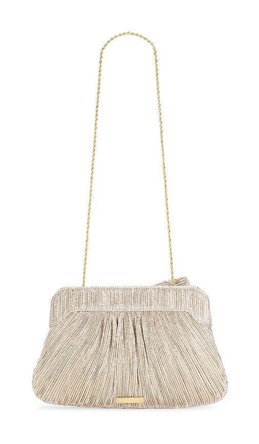 Rayne Pleated Bow Clutch in Metallic Neutral - Loeffler Randall - Modalova