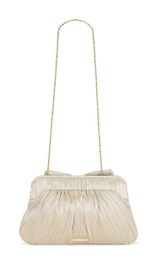 Rayne Pleated Bow Clutch in Metallic Neutral - Loeffler Randall - Modalova