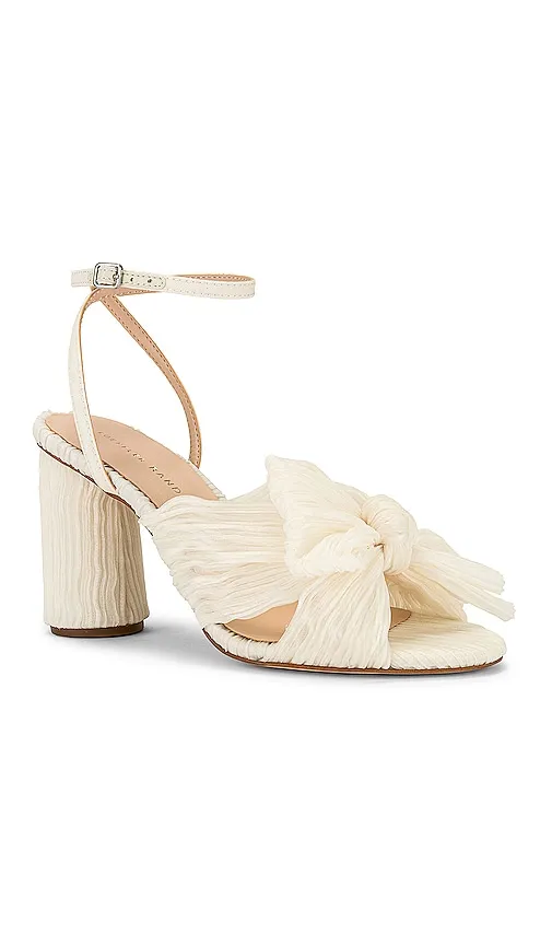 Camellia Pleated Bow Heel in White. - size 10 (also in 5, 6, 7, 7.5, 8, 9, 9.5) - Loeffler Randall - Modalova