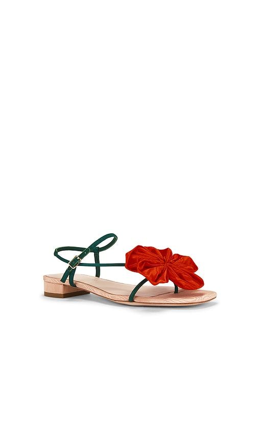 Genevieve Flower Applique Flat Sandal in Red,Green. - size 6 (also in 8) - Loeffler Randall - Modalova
