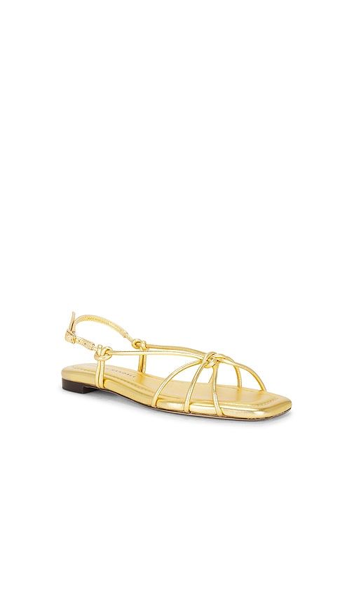 Karly Strappy Flat Sandal in Metallic Gold. - size 6.5 (also in 8) - Loeffler Randall - Modalova