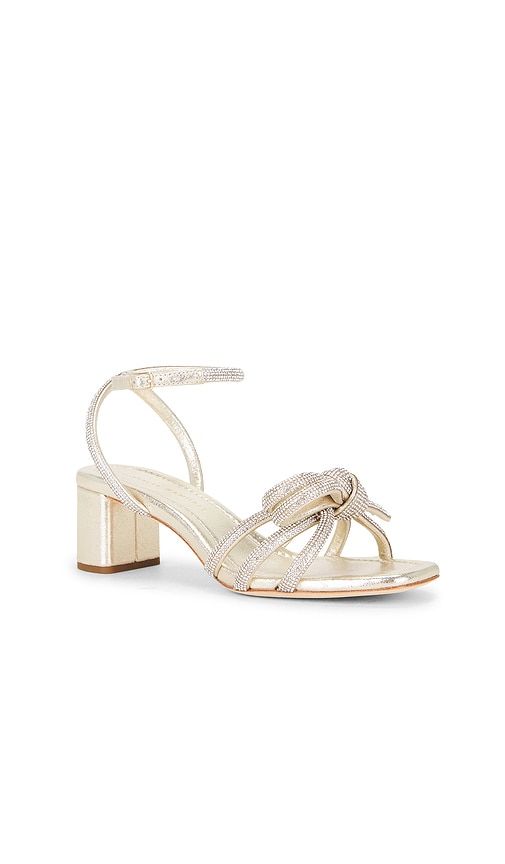 Mikel Mid Heel Bow Sandal in Metallic Neutral. - size 6 (also in 6.5, 7, 8) - Loeffler Randall - Modalova