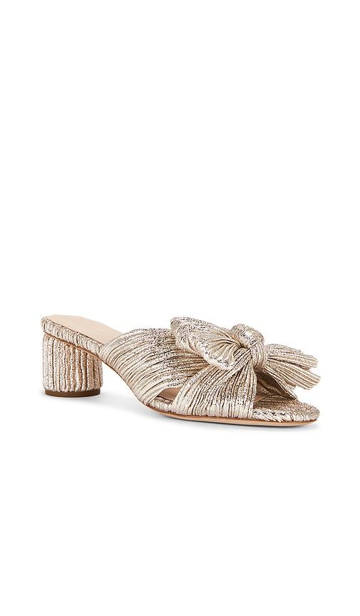 Emilia Pleated Knot Mule in Metallic Neutral. - size 6 (also in 6.5, 7, 7.5, 8, 8.5) - Loeffler Randall - Modalova