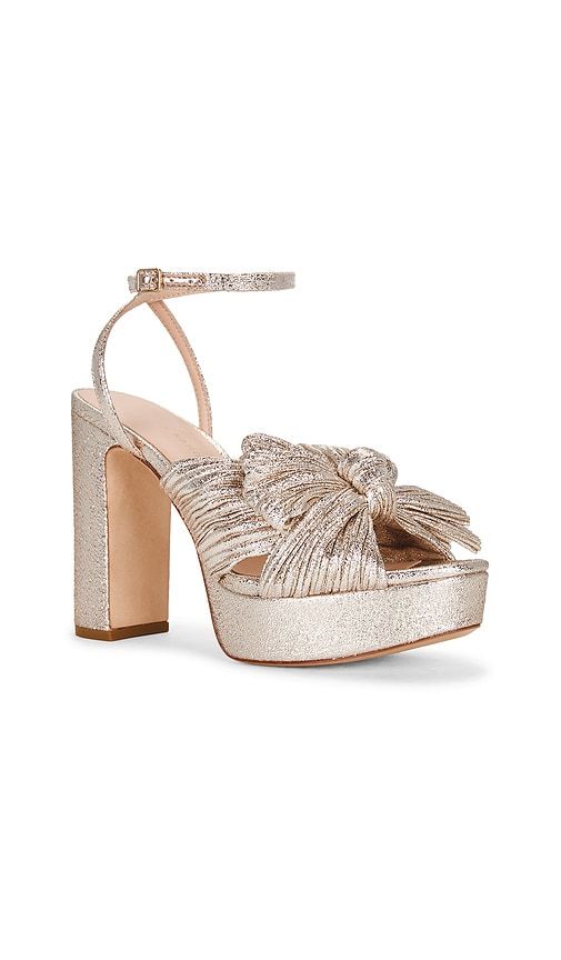 Natalia Platform Sandal in Metallic Silver. - size 10 (also in 6, 6.5, 7, 7.5, 8, 8.5, 9, 9.5) - Loeffler Randall - Modalova