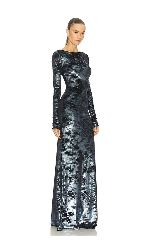 Velour Boatneck Gown in Blue. - size M (also in XS) - LaPointe - Modalova