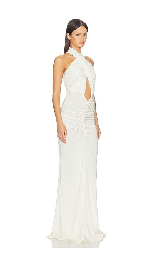 X REVOLVE Jersey Sleeveless Halter Ruched Gown in . - size L (also in M, S, XS) - LaPointe - Modalova