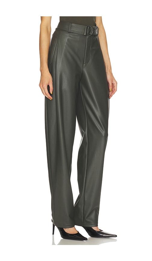 Faux Leather Belted Tapered in Dark Green. - size 0 (also in 2, 4) - LaPointe - Modalova