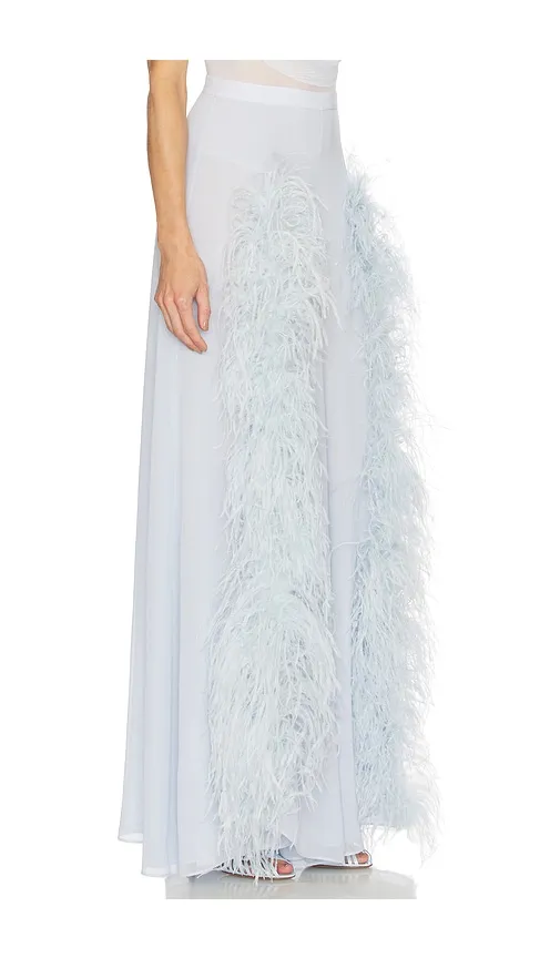Wide Leg Pant With Feathers in Blue. - size 0 (also in 2, 6) - LaPointe - Modalova