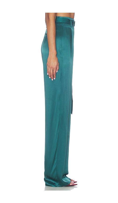 Satin Belted Pant in Teal. - size 0 (also in 2, 4, 6) - LaPointe - Modalova