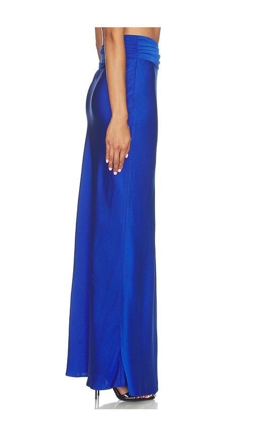X REVOLVE Lightweight Satin Asymmetric Maxi Skirt in Blue. - size 2 (also in 4, 6) - LaPointe - Modalova