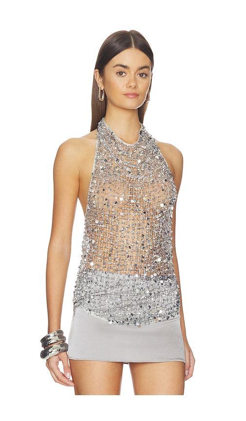 Sequin Halter Neck Top in Metallic . - size 4 (also in 6) - LaPointe - Modalova