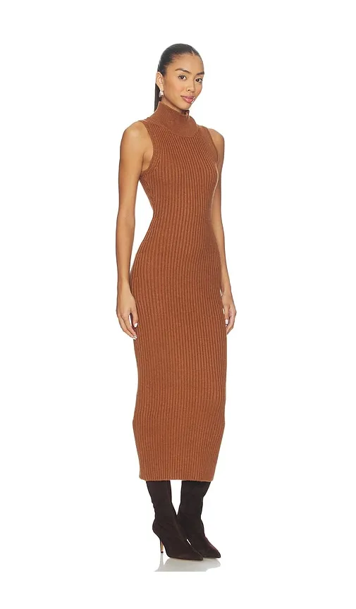 Cary Mock Neck Midi Dress in Brown. - size M (also in S) - Lovers and Friends - Modalova