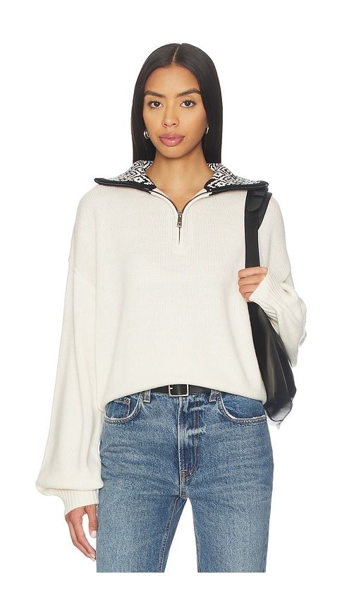 Estela Half Zip Mock Neck Sweater in Cream. - size M (also in S) - Lovers and Friends - Modalova