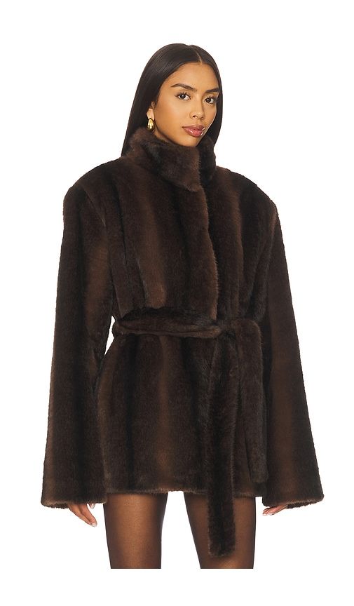Andrea Faux Fur Jacket in Brown. - size L (also in M, S, XL) - Lovers and Friends - Modalova