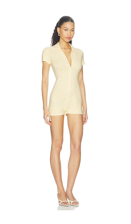 Gidget Knit Romper in Yellow. - size L (also in M, S, XL, XS, XXS) - Lovers and Friends - Modalova