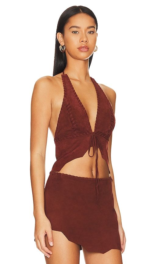 Suede Leather Top in Red. - size L (also in M, S, XL, XS) - Lovers and Friends - Modalova