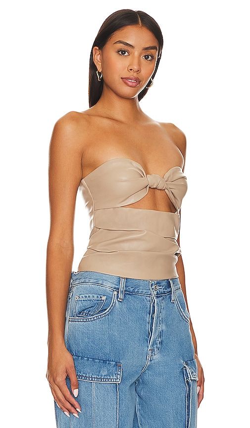 Daxton Faux Leather Top in Neutral. - size M (also in XL) - Lovers and Friends - Modalova