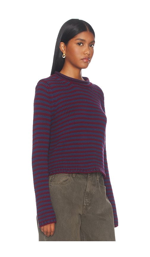 Fine Stripe Mini Marina Sweater in Burgundy. - size L (also in M, S, XS) - La Ligne - Modalova
