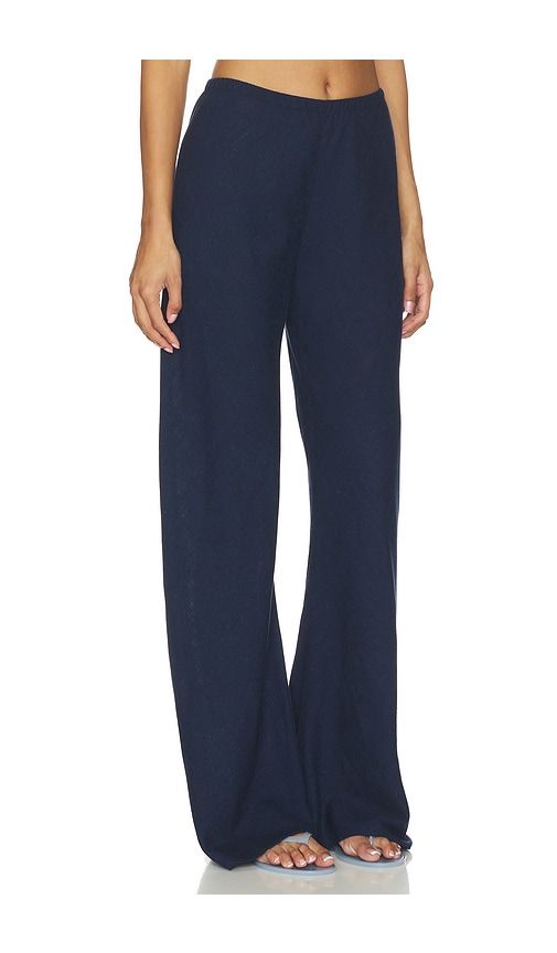 Linen Colby Pant in Navy. - size L (also in S, XL) - La Ligne - Modalova