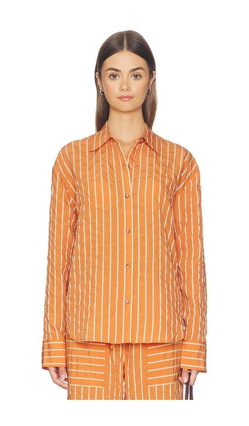 Oversized Button Down Shirt in Orange. - size L (also in S, XS) - La Ligne - Modalova
